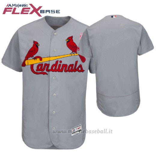 Maglia Baseball Uomo St. Louis Cardinals Grigio 2018 Dia de la Madre Flex Base